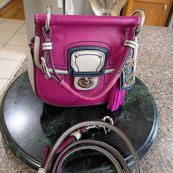 Coach Legacy Mini Willis Berry Colorblock Leather Crossbody Bag - Picture 7 of 17